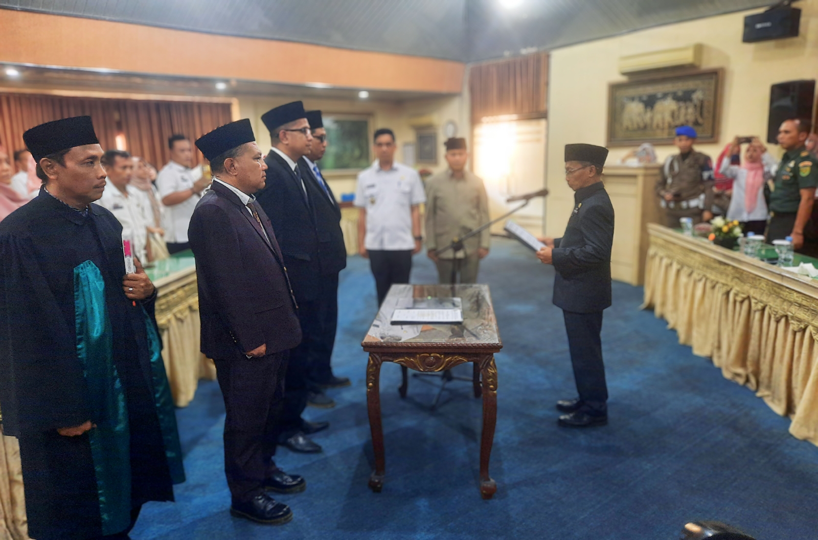 Sekretaris Daerah Lampung Timur, Moch Jusuf, melantik tiga pejabat pimpinan tinggi pratama